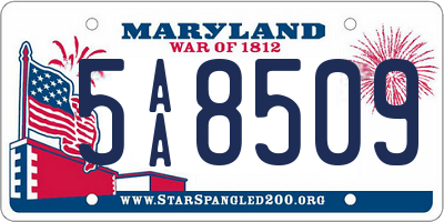 MD license plate 5AA8509