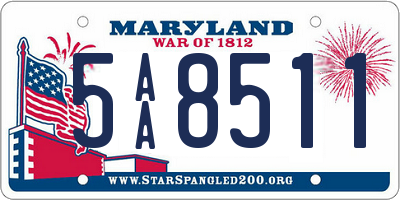 MD license plate 5AA8511