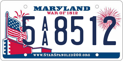 MD license plate 5AA8512