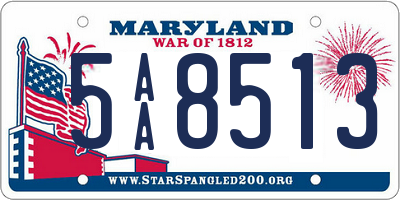 MD license plate 5AA8513