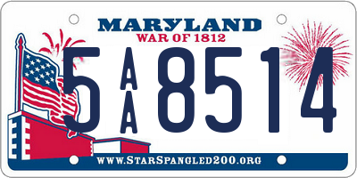 MD license plate 5AA8514