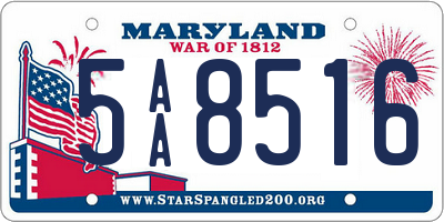 MD license plate 5AA8516