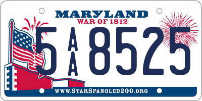 MD license plate 5AA8525