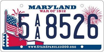 MD license plate 5AA8526