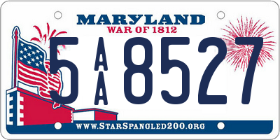 MD license plate 5AA8527