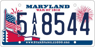 MD license plate 5AA8544