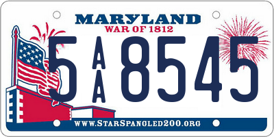 MD license plate 5AA8545