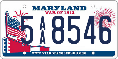 MD license plate 5AA8546