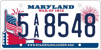 MD license plate 5AA8548