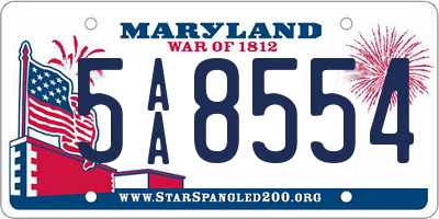 MD license plate 5AA8554