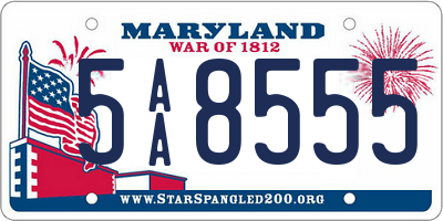 MD license plate 5AA8555