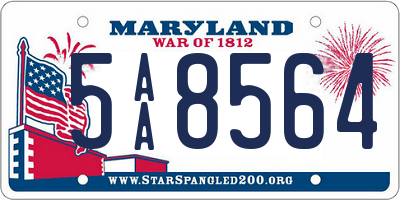 MD license plate 5AA8564