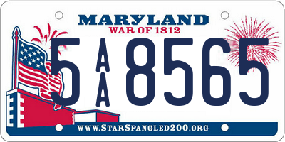 MD license plate 5AA8565