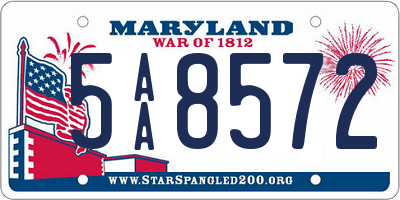 MD license plate 5AA8572