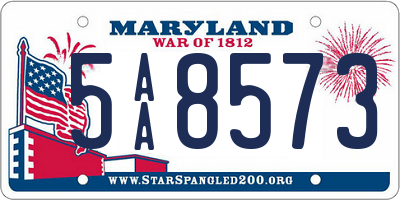 MD license plate 5AA8573