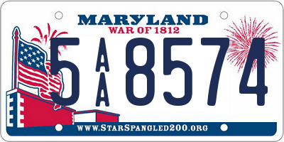 MD license plate 5AA8574