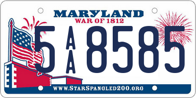 MD license plate 5AA8585