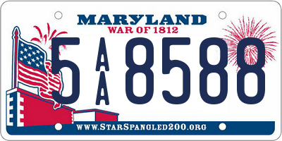 MD license plate 5AA8588