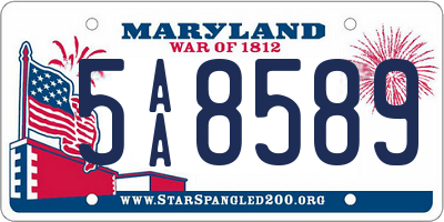 MD license plate 5AA8589