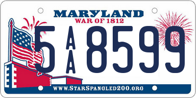 MD license plate 5AA8599