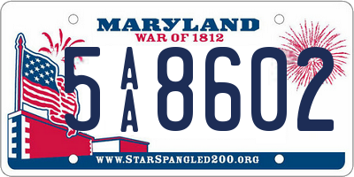 MD license plate 5AA8602