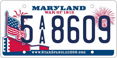 MD license plate 5AA8609