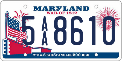 MD license plate 5AA8610