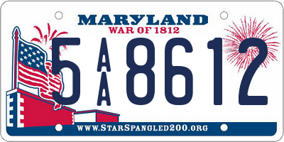 MD license plate 5AA8612