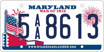 MD license plate 5AA8613