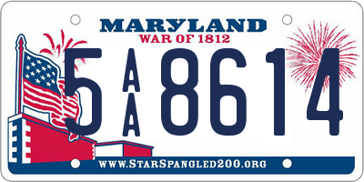 MD license plate 5AA8614