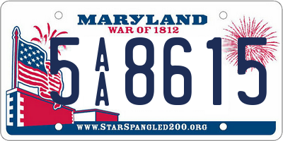 MD license plate 5AA8615