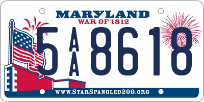 MD license plate 5AA8618