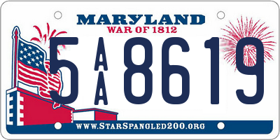 MD license plate 5AA8619