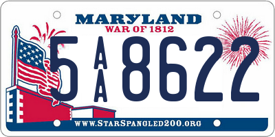 MD license plate 5AA8622