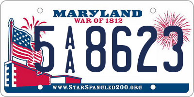 MD license plate 5AA8623