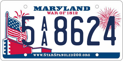 MD license plate 5AA8624