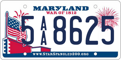 MD license plate 5AA8625