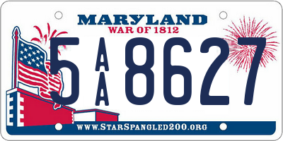 MD license plate 5AA8627