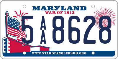 MD license plate 5AA8628