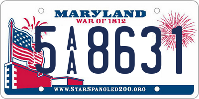 MD license plate 5AA8631