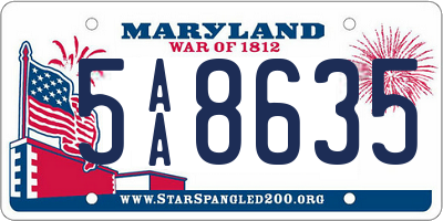 MD license plate 5AA8635