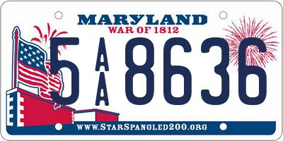 MD license plate 5AA8636