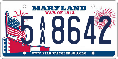 MD license plate 5AA8642