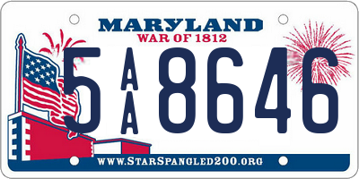 MD license plate 5AA8646