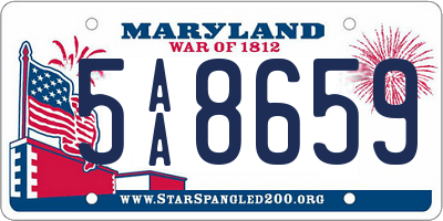 MD license plate 5AA8659