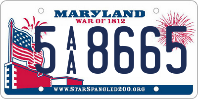 MD license plate 5AA8665