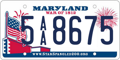 MD license plate 5AA8675