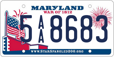 MD license plate 5AA8683