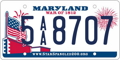 MD license plate 5AA8707