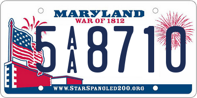 MD license plate 5AA8710